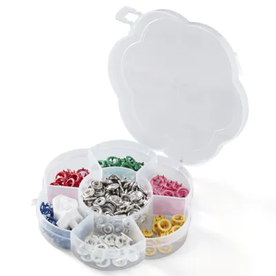 Trykknapp jersey 8 mm 6 ass.fv. blomster boks