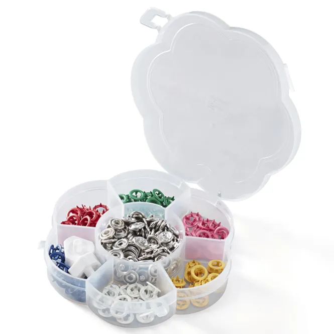 Hovedbilde Trykknapp jersey 8 mm 6 ass.fv. blomster boks