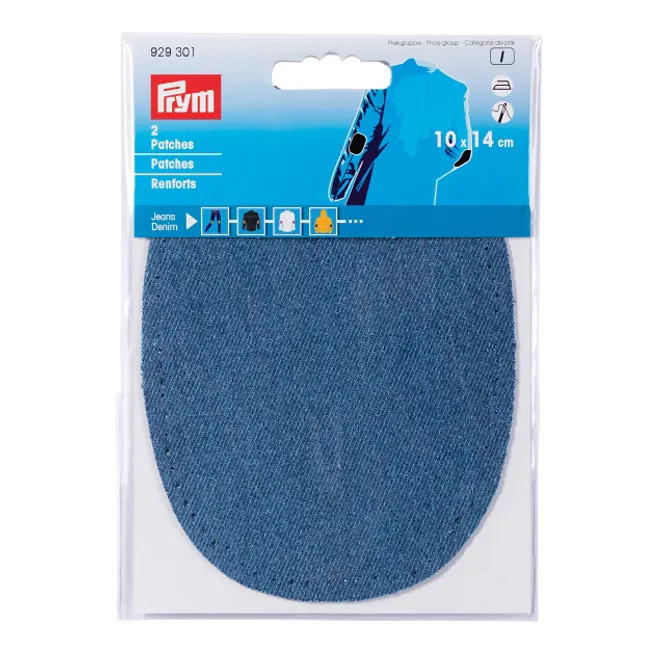 Hovedbilde Patches, Jeans. Mellomblå